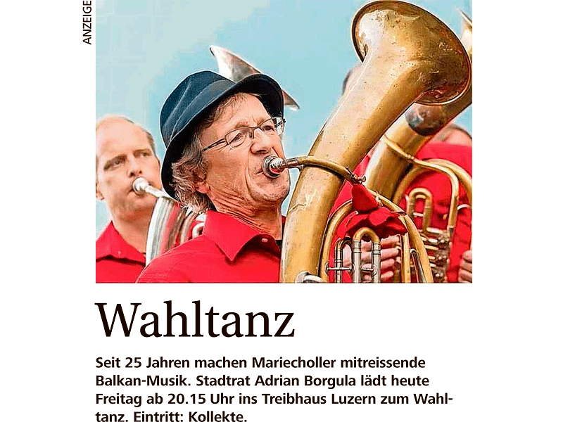 d'ziitigsmäldig aazeig wahltanz