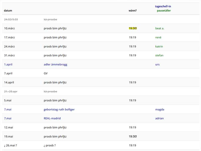 dä aktuelli kaländer infos